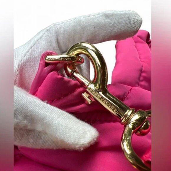 NWOT Marc Jacobs Small Tote Quilted Nylon Peony Pink Crossbody Bag Purse - Picture 4 of 7